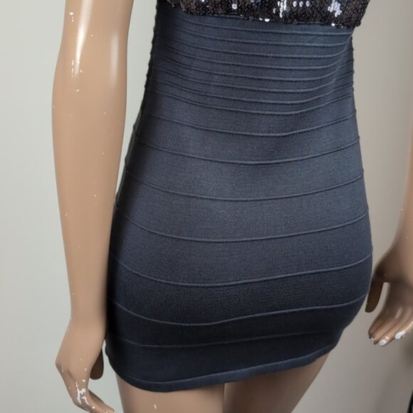 3/$20 Forever 21 Sequin Bodycon Dress Bandage Cap Sleeve Party Cocktail Mini - Picture 7 of 11
